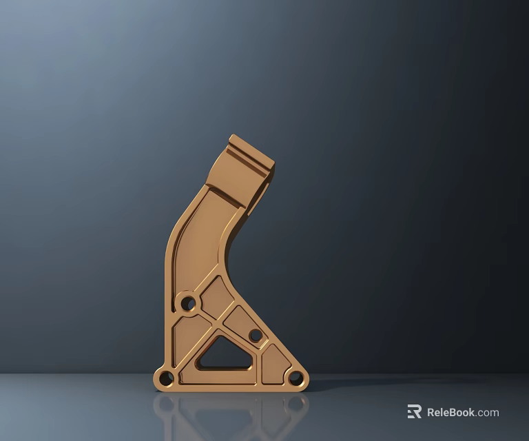 Sturdy Metallic Public Facility Bracket With Holes And Geometric Structure Design 3d model 