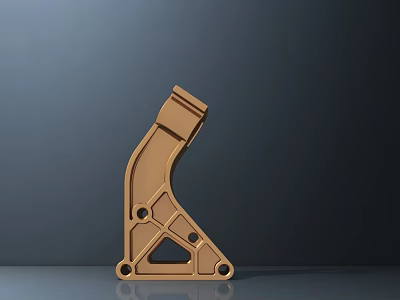 Sturdy Metallic Public Facility Bracket With Holes And Geometric Structure Design 3d model