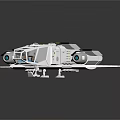 Futuristic Spacecraft 3D Model With Multi Engine Design For Cosmic Exploration