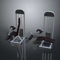 Fitness Exercise Equipment With Silver Metal Frames Brown Seats And Black Weight Plates