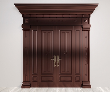 Chinese-style bronze gate 3d model