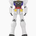 White Blue Red Yellow Gundam Model Featuring Mechanical Armor And Antenna