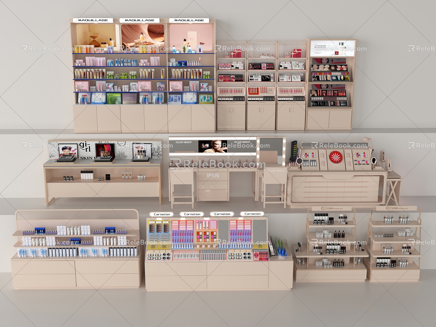 Cosmetics Display Cabinet 3d model