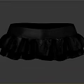 Black Pleated Household Item With Shiny Ruffled Edge For Home Daily Use