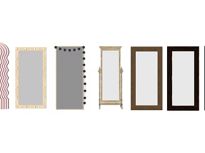 Different Styles of Decorative Mirrors With Various Frame Designs and Shapes 3d model