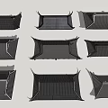 Traditional Chinese Roof Components With Various Architectural Designs And Structures 3d model