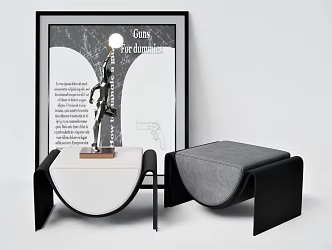Modern Sofa Stool Low Stool Shoe Stool Footrest Stool Ornaments Hanging Cloth Stool 3d model