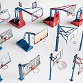 Public Outdoor Basketball Facilities With Various Designs And Different Colored Structures