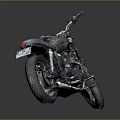Classic Black Vintage Motorcycle With Silver Seat And Retro Exhaust Design