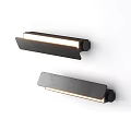 Sleek Modern Dark Colored Rectangular Wall Lamps With Illuminated Strip Design 3d model