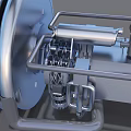 Turbojet Engine 3D Model Showing Internal Structure And Metallic External Design 3d model