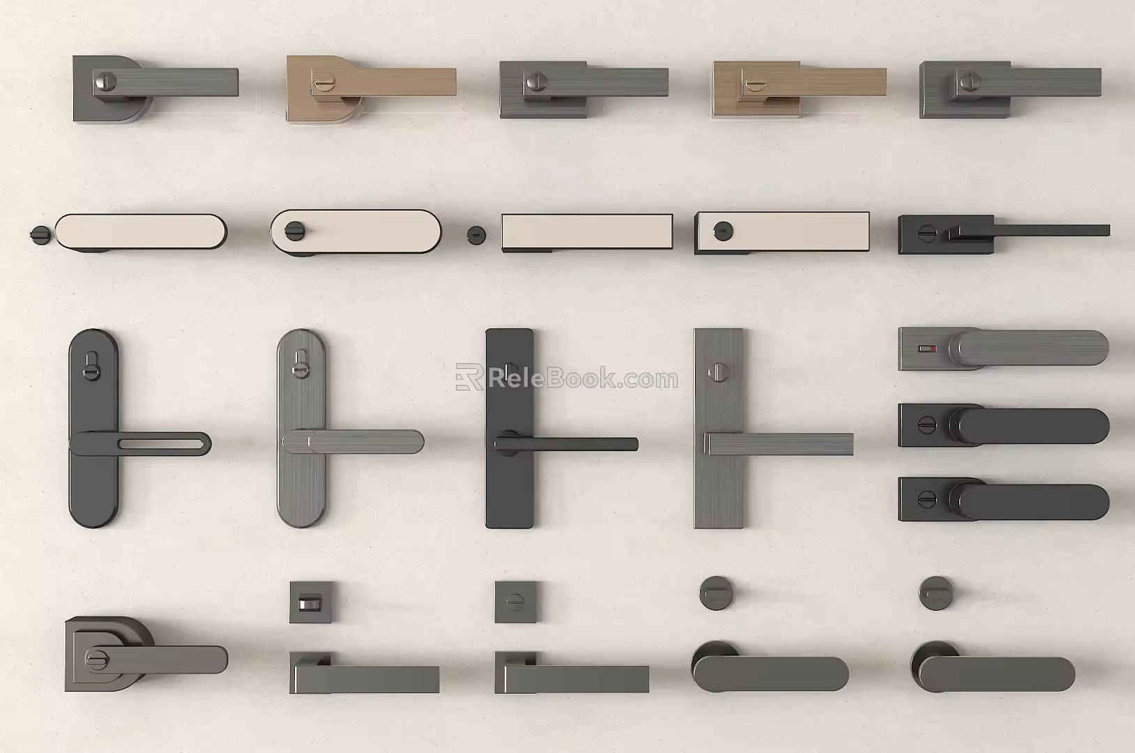 Modern minimalist door handle room door handle door handle 3d model