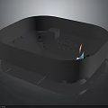 3D Architectural Model of Oval Venue With Stepped Seating and Central Platform