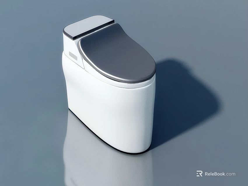 Modern White and Gray Toilet Design With Sleek Contemporary Bathroom Fixture 3d model 