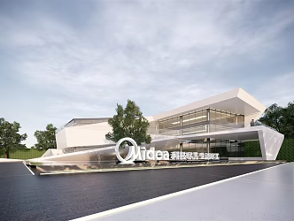 Modern Sales Office Building Origami Sales Office 3d model