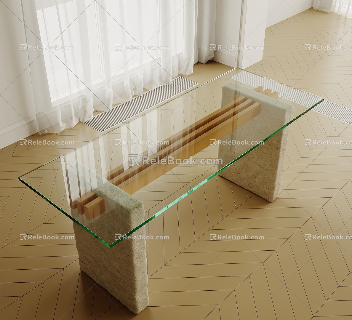 Dining Table Stone Table Glass Table Acrylic Table Log Dining Table Solid Wood Dining Table Dining Table Chair Combination Quiet Style Table Office Table 3d model