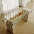 Dining Table Stone Table Glass Table Acrylic Table Log Dining Table Solid Wood Dining Table Dining Table Chair Combination Quiet Style Table Office Table 3d model