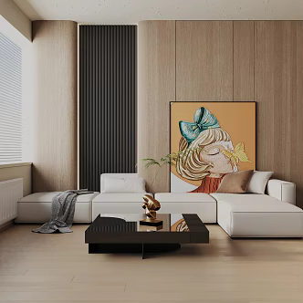 Modern three-seat sofa 3d model