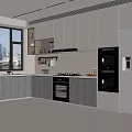 Modern Kitchen Interior With White Cabinets Wooden Accents And Built In Appliances