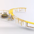 Yellow Outdoor Curved Fitness Equipment Path For Sports Training And Exercise