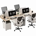 Modern Office Desk and Chair Staff Station Computer Desk and Chair 3d model
