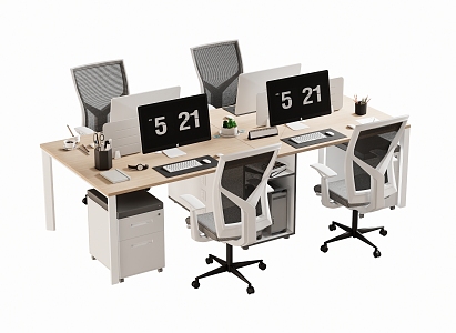 Modern Office Desk and Chair Staff Station Computer Desk and Chair 3d model