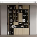 Modern bookcase bookshelf ornaments combination 3d model