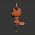 Cartoon Deer 3D Model with Big Eyes Orange Body White Spots Open Arms Friendly Look
