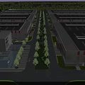 Modern Industrial Factory Complex With Neatly Arranged Buildings Greenery And Roads