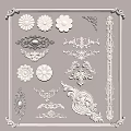 Various White Ornamental Carvings With Floral And Intricate Patterns For Interior Decoration