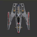 Detailed Cosmic Spaceship Design With Metallic Panels And Aerodynamic Shape For Space Exploration
