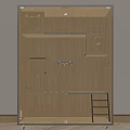 Garden Ornamental Wooden Shelf with Cat and Deer Cutout Designs Multiple Shelves and Ladder
