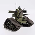 Green Tracked Weapon System With Cannon And Mechanical Sensor Lego Model 3d model