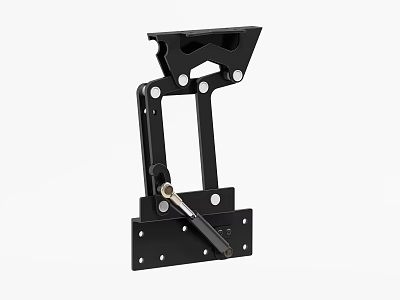 Black Iron Bracket Structure With Hinge Components And Mounting Plate Metal Parts 3d model