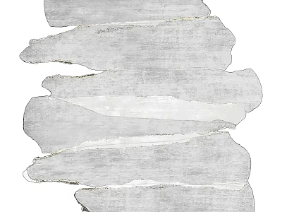 Stylish Shaped Rug With Light Gray Textured Layered Design 3d model