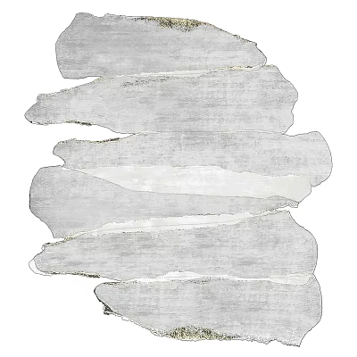 Stylish Shaped Rug With Light Gray Textured Layered Design 3d model