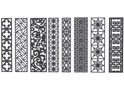Decorative Room Dividers Showcasing Various Traditional And Modern Patterns 3d model