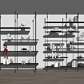 Modern Shelf Bookshelf Book Ornaments 3d model