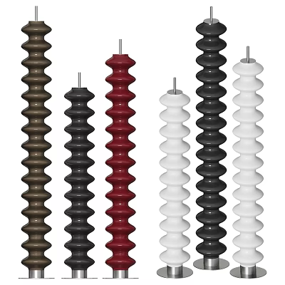 Brown Black Red White Colored Spiral Design Radiators With Various Styles 3d model