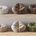 Soft Velvet Bean Bag Chairs In Beige Brown And Green Colors For Home