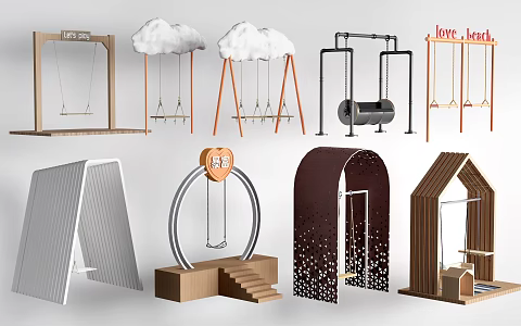 Modern Internet Celebrity Swing Pushcard Swing Outdoor Swing Meichen Swing 3d model