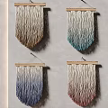 Handmade Woven Wall Hangings With Various Color Gradients For Home Decor
