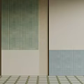 Colorful Floor Tiles With Green Blue And Beige Geometric Patterns In Interior Design