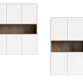 Modern Decorative Cabinet With White Panels And Wooden Open Shelves Design