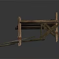 Simple Rustic Wooden Bridge Structure With Planks And Support Beams 3d model