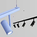 Modern Black Track Mounted Downlights and Spotlights for Indoor Ceiling Lighting