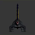Gray Prehistoric Dinosaur With Blue And Yellow Fan Shaped Sail And Open Mouth