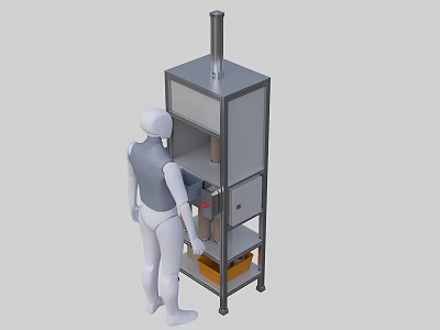 Industrial Equipment With Multi Layer Compartments And Top Chimney For Operator Operation 3d model