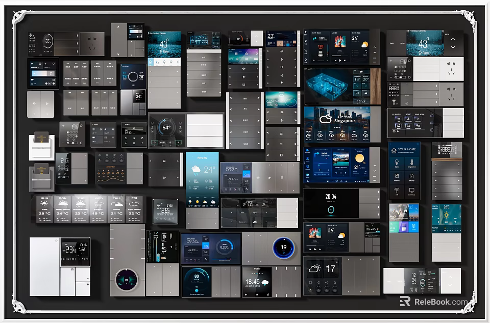 Smart Machines Featuring Various Control Interfaces Display Screens And Interactive Panels 3d model 