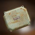 Old Rusted Green Industrial Control Box With Metal Casing And Mounting Brackets